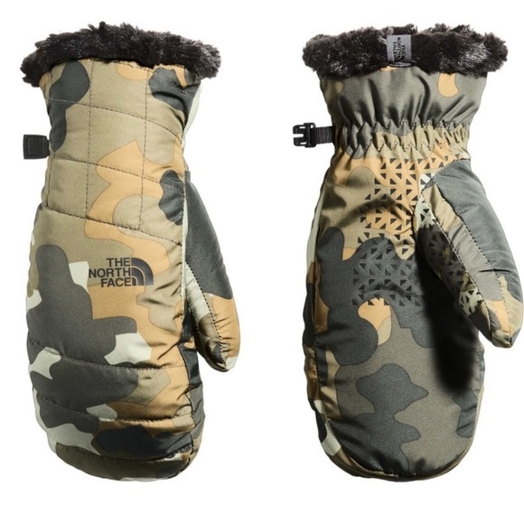 NWT THE NORTH FACE CAMO MITTENS - Picture 2 of 4